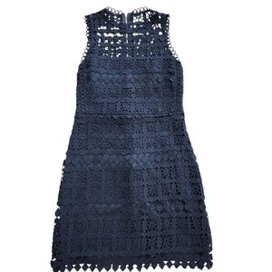Lulu's Blue Sheath Cocktail Dress Sleeveless Crew Neck